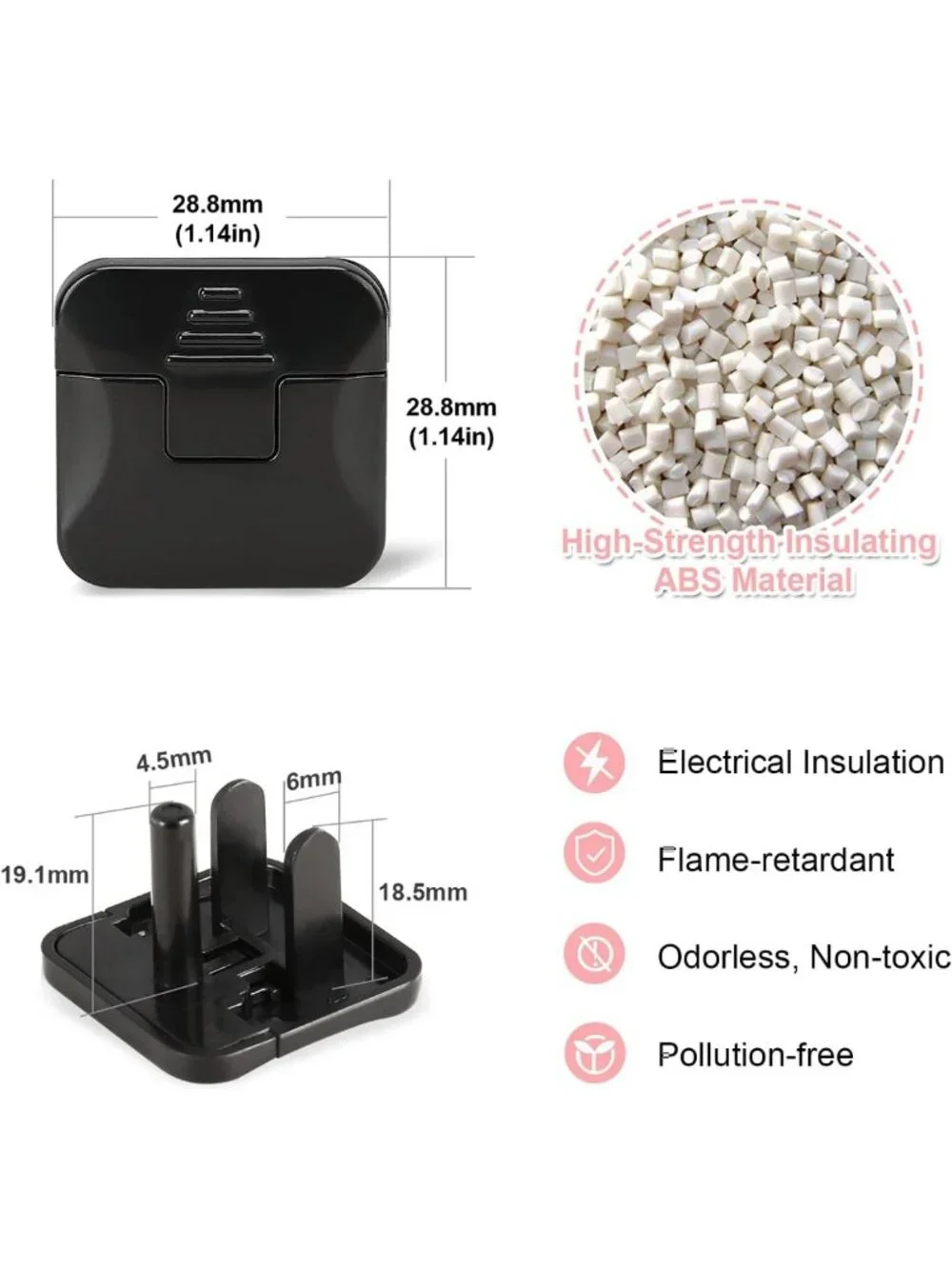 38-Pack Black Child Proof Outlet Covers - Safety Plug Protectors for Baby Safety